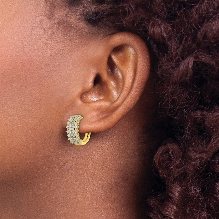 Buy Exclusive 14K Gold 1 Carat Lab-Grown Diamond Hoop Earrings - Stylish & Affordable-3