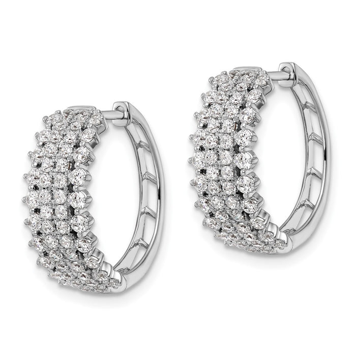 Shop Exclusive 14K White Gold Hinged Hoop Earrings - 1.5 Carat Lab-Grown Diamond, Stylish Value!-2
