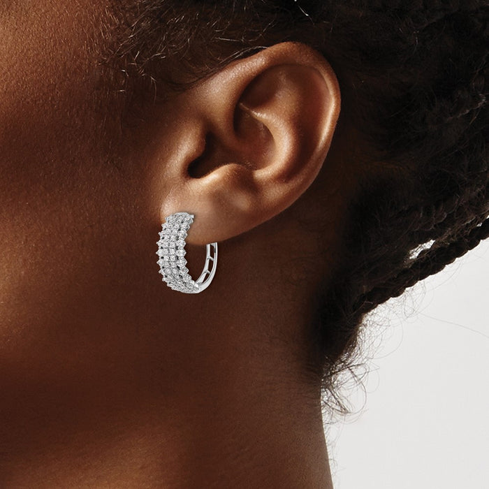 Shop Exclusive 14K White Gold Hinged Hoop Earrings - 1.5 Carat Lab-Grown Diamond, Stylish Value!-3