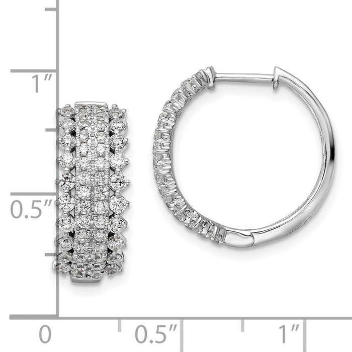Shop Exclusive 14K White Gold Hinged Hoop Earrings - 1.5 Carat Lab-Grown Diamond, Stylish Value!-4