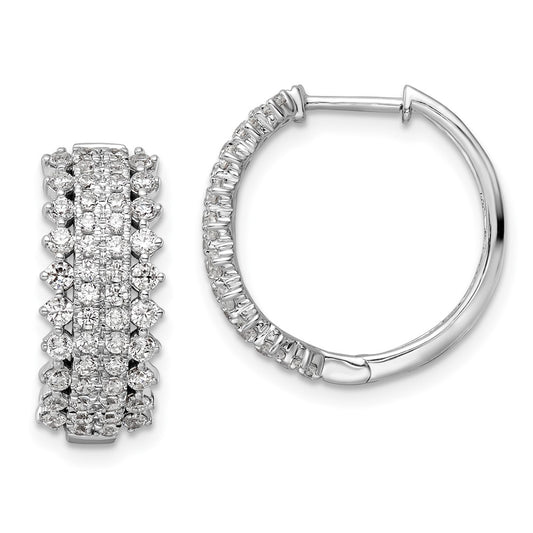Shop Exclusive 14K White Gold Hinged Hoop Earrings - 1.5 Carat Lab-Grown Diamond, Stylish Value!
