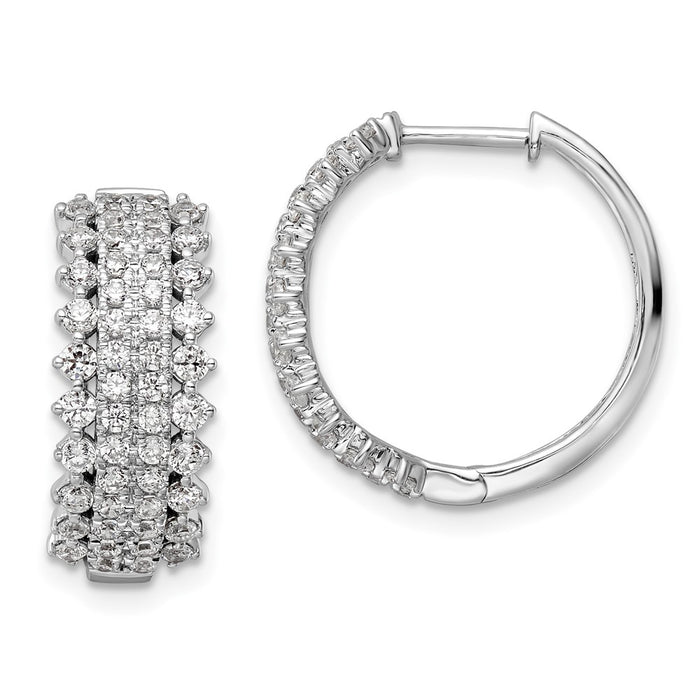 Shop Exclusive 14K White Gold Hinged Hoop Earrings - 1.5 Carat Lab-Grown Diamond, Stylish Value!-1