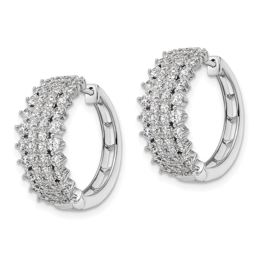 High-Quality 14K White Gold 2-Carat Lab-Grown Diamond Hoop Earrings - Stylish Value