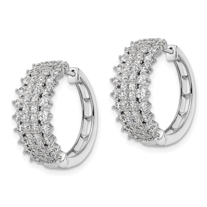 High-Quality 14K White Gold 2-Carat Lab-Grown Diamond Hoop Earrings - Stylish Value-2