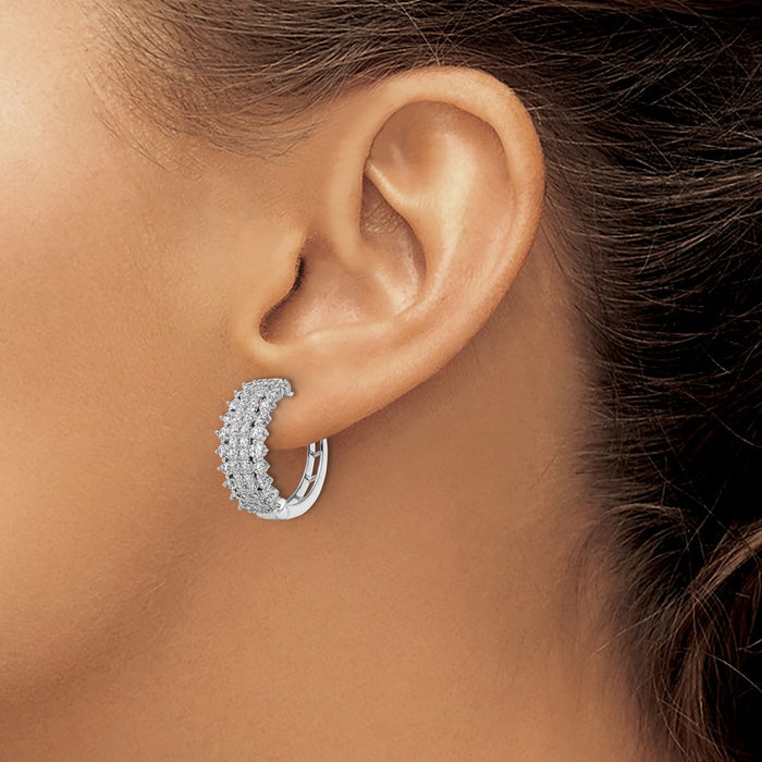High-Quality 14K White Gold 2-Carat Lab-Grown Diamond Hoop Earrings - Stylish Value-3