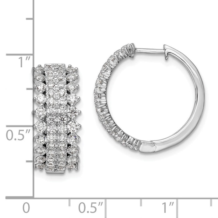 High-Quality 14K White Gold 2-Carat Lab-Grown Diamond Hoop Earrings - Stylish Value-4