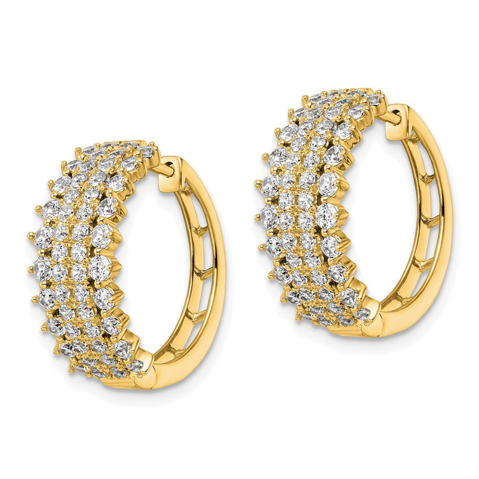 Buy Exclusive 14K Gold Hinged Hoop Earrings with 2 Carat Lab-Grown Diamonds-2