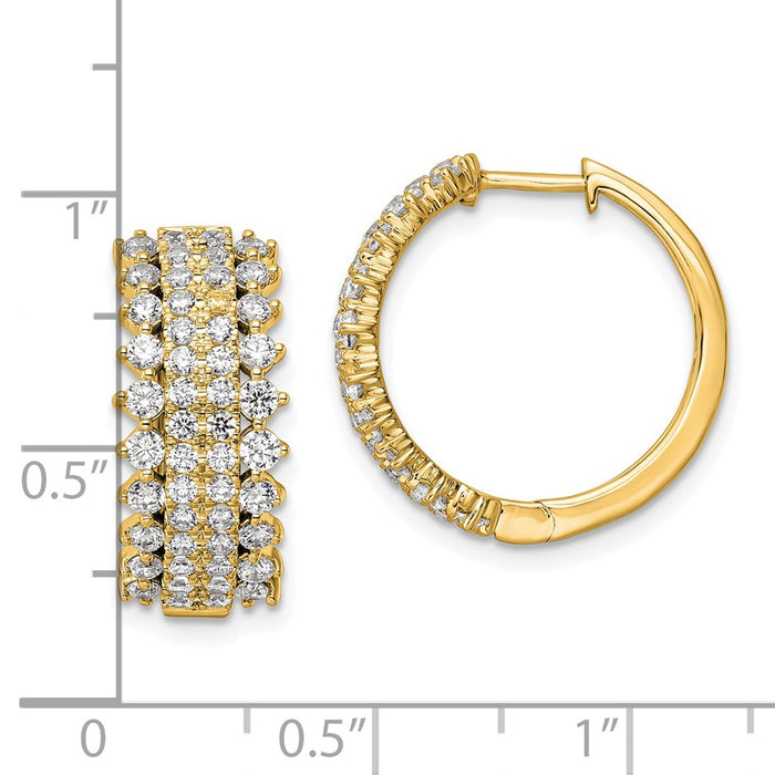 Buy Exclusive 14K Gold Hinged Hoop Earrings with 2 Carat Lab-Grown Diamonds-4