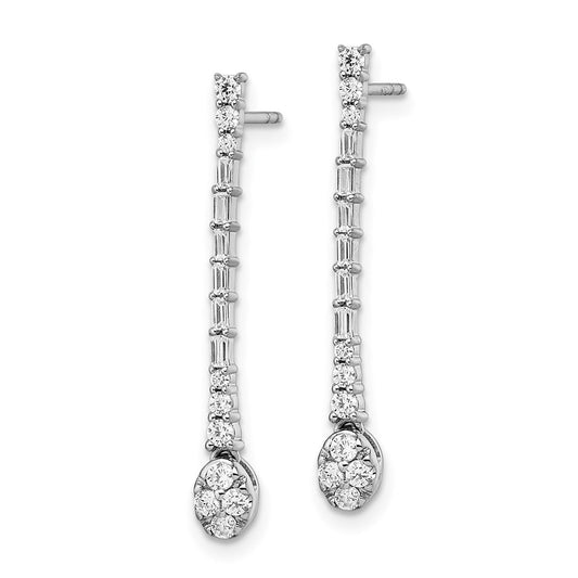 Shop Stylish 14K White Gold Polished Diamond Dangle Earrings - Luxury Quality!
