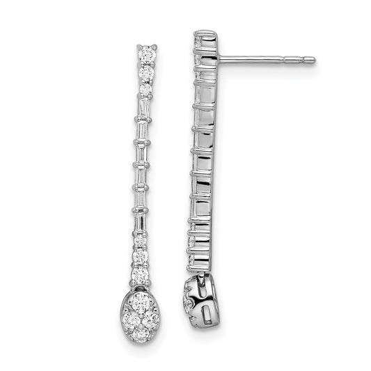 Shop Stylish 14K White Gold Polished Diamond Dangle Earrings - Luxury Quality!
