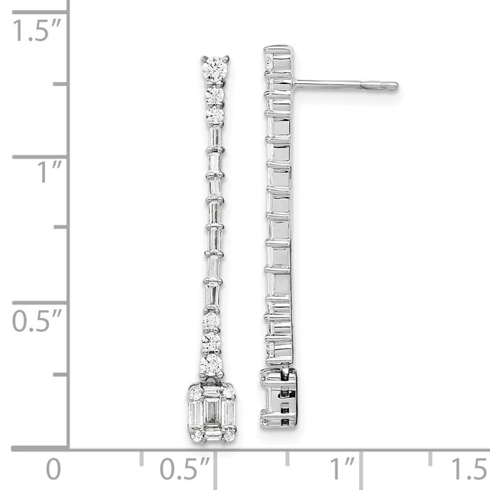 Buy Exclusive 14K White Gold Polished Diamond Dangle Earrings, Stylish Design-3