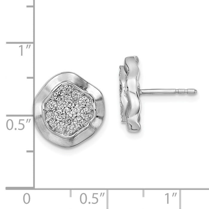 Buy Stylish 14K White Gold Diamond Stud Earrings - 0.85mm Wavy Design-3