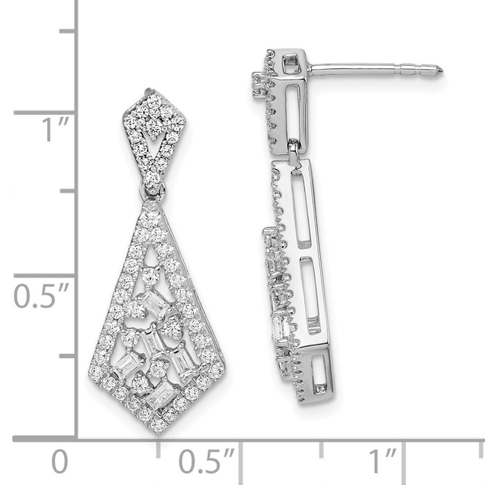 Shop Exclusive 14K White Gold Fancy Dangle Diamond Earrings - Stylish Luxury-3