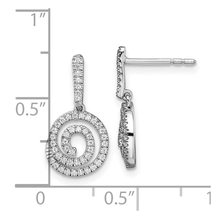 Shop Stylish 14K White Gold Diamond Swirl Circle Dangle Earrings - 1.5"-3