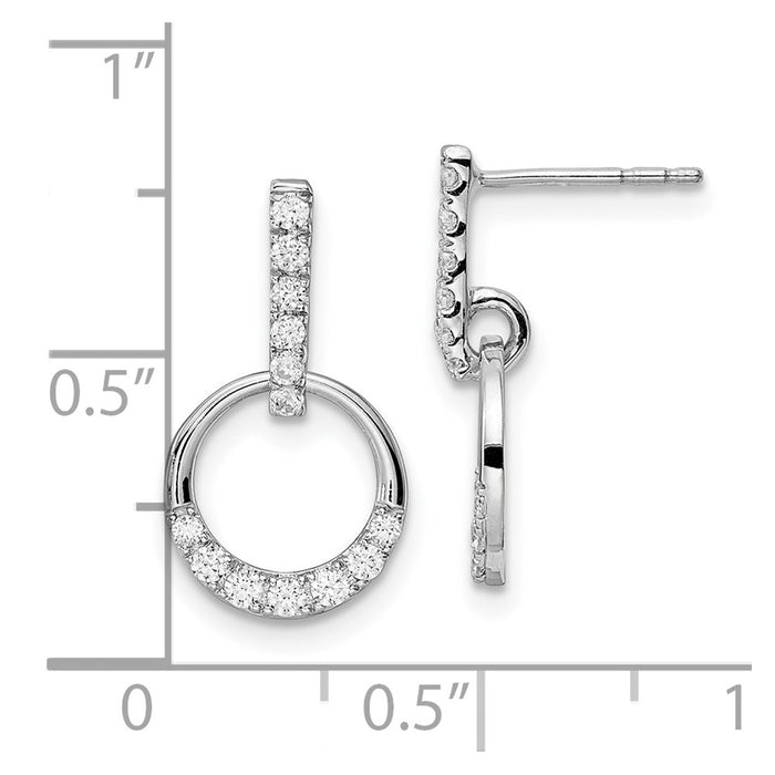 Buy Exclusive 14K White Gold Diamond Circle Dangle Earrings - Stylish & Affordable-4