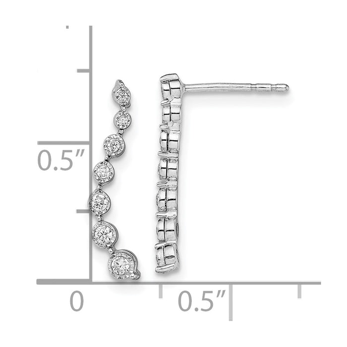 Buy Stylish 10K White Gold Diamond Graduating Stud Earrings - Affordable Luxury-4