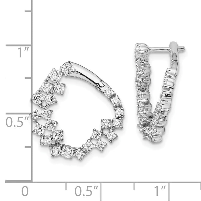 High-Quality 14K White Gold Fancy Hoop Earrings with 1.5 Carat Lab-Grown Diamond - Stylish Value-6
