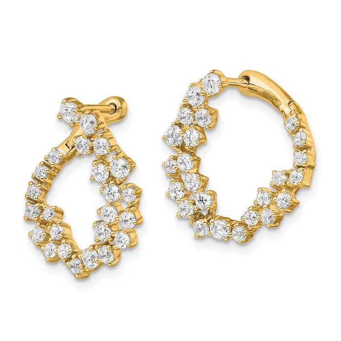 Buy Exclusive 14K Gold 1.5 Carat VS DEF Lab-Grown Diamond Hoop Earrings-2