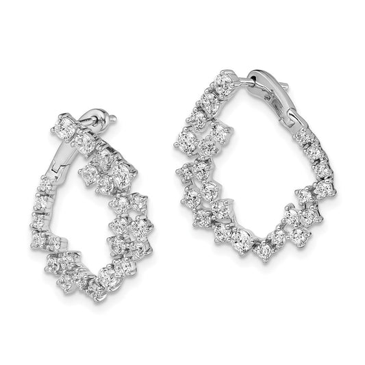Buy Exclusive 14K White Gold 2-Carat Lab-Grown Diamond Hoop Earrings - Stylish Value!