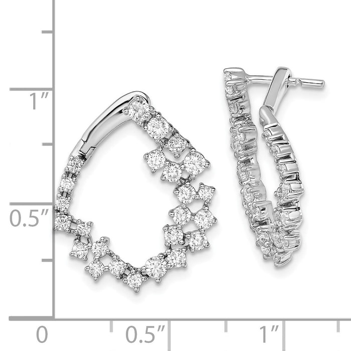 Buy Exclusive 14K White Gold 2-Carat Lab-Grown Diamond Hoop Earrings - Stylish Value!-6