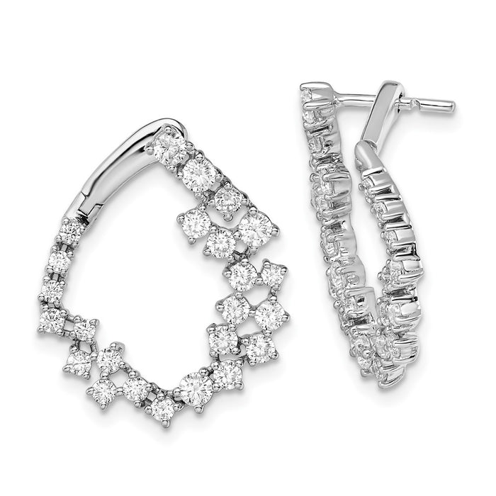 Buy Exclusive 14K White Gold 2-Carat Lab-Grown Diamond Hoop Earrings - Stylish Value!-1