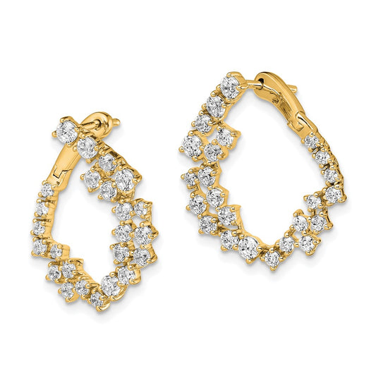 Shop Exclusive 14K Gold 2-Carat Lab-Grown Diamond Hoop Earrings - Stylish Value!