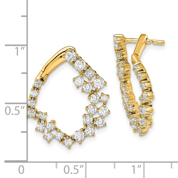 Shop Exclusive 14K Gold 2-Carat Lab-Grown Diamond Hoop Earrings - Stylish Value!-6
