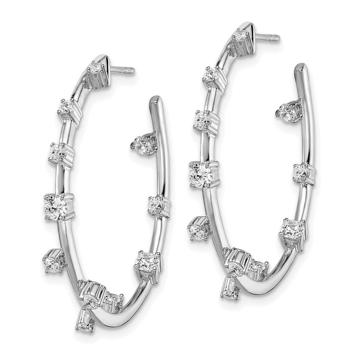 Buy Exclusive 14K White Gold Hoop Earrings with 1 Carat VS DEF Lab-Grown Diamond - Affordable Luxury!-2