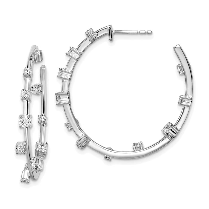 Buy Exclusive 14K White Gold Hoop Earrings with 1 Carat VS DEF Lab-Grown Diamond - Affordable Luxury!-1