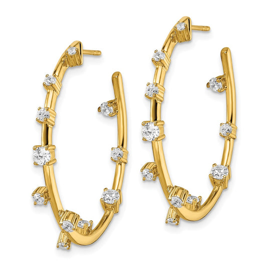 Shop Stylish 14K Gold Hoop Earrings with 1 Carat VS DEF Lab-Grown Diamonds