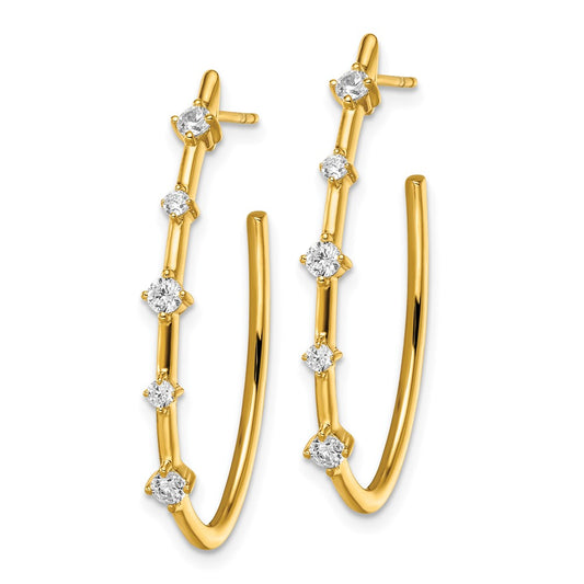 Shop Stylish 14K Lab-Grown Diamond Hoop Earrings - 1/2 Carat, VS DEF Quality