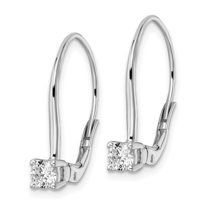 Buy Exclusive 14K White Gold 1/2 Carat VS DEF Diamond Leverback Earrings - Luxury Style-2