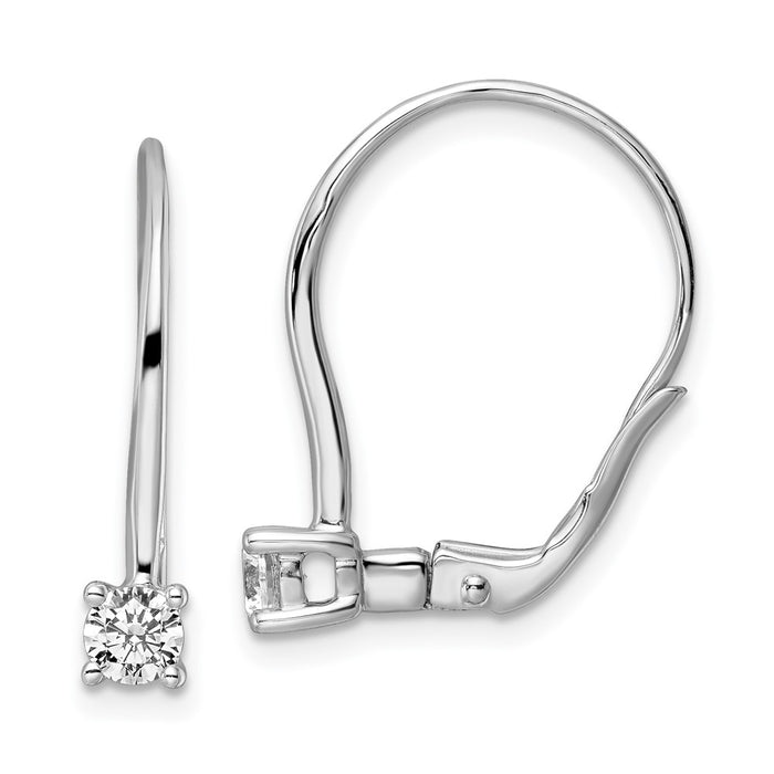 Buy Exclusive 14K White Gold 1/2 Carat VS DEF Diamond Leverback Earrings - Luxury Style-1