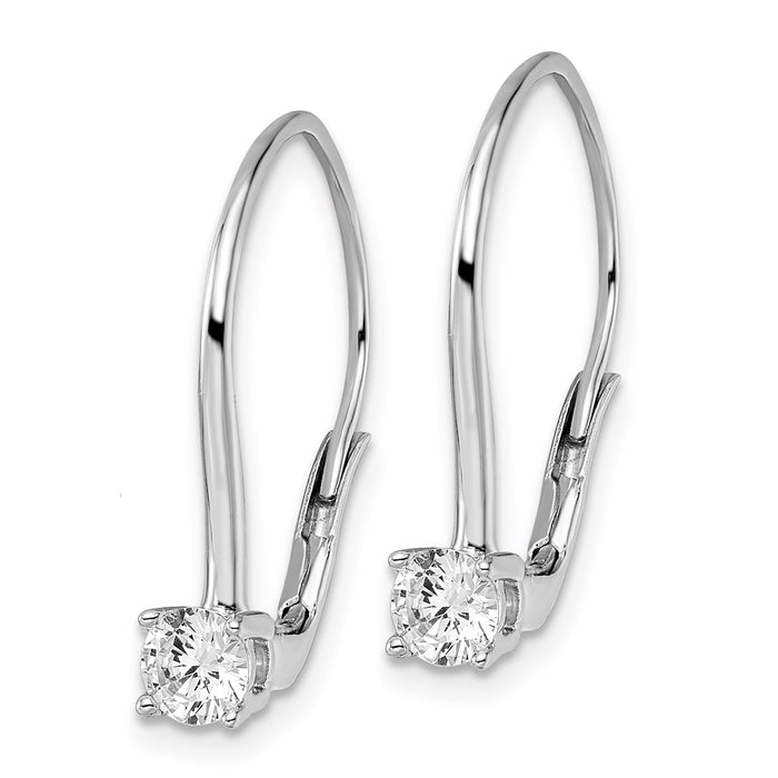 Buy Exclusive 14K White Gold Leverback Earrings with 3/4 Carat Lab-Grown Diamond-2