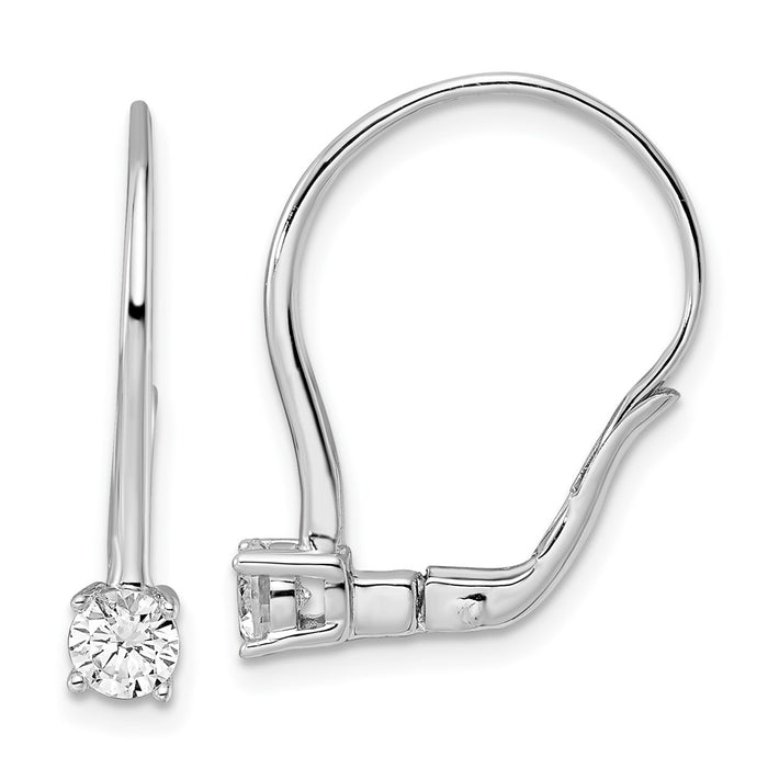 Buy Exclusive 14K White Gold Leverback Earrings with 3/4 Carat Lab-Grown Diamond-1