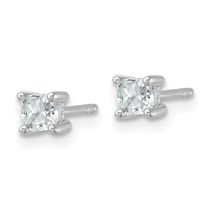 Buy Stylish 14K White Gold Cushion Cut Stud Earrings - 1/2 ct Lab-Grown Diamond-2