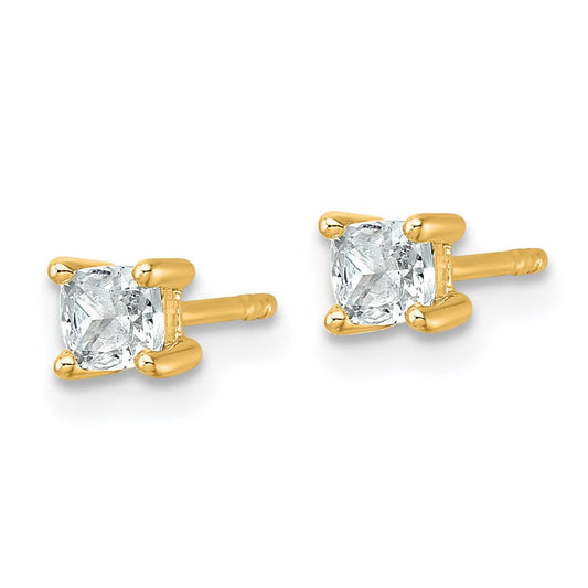 Exclusive 14K Gold 1/2 ct Lab-Grown Diamond Cushion Cut Stud Earrings