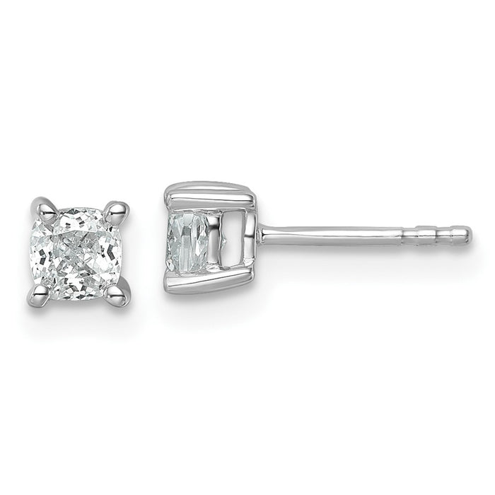 Exclusive 14K White Gold 3/4 ct Lab-Grown Diamond Cushion Stud Earrings-1