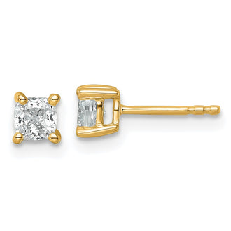 Buy Stylish 14K Yellow Gold Cushion Cut Stud Earrings - 3/4 ct Lab-Grown Diamonds