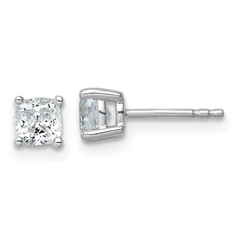 Exclusive 1 ct Lab-Grown Diamond Cushion Cut Stud Earrings in 14K White Gold - Stylish & High-Quality!