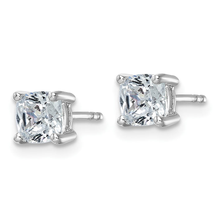Exclusive 14K White Gold 1.5 CTW Lab-Grown Diamond Cushion Cut Stud Earrings - Stylish Heavyweight Design-2