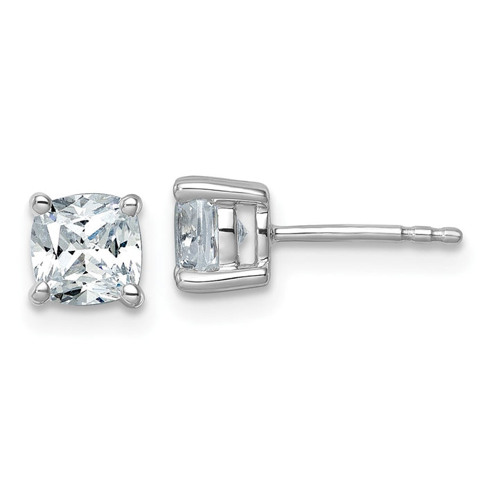 Exclusive 1.5 ct Cushion Cut Lab Grown Diamond Studs in 14K White Gold - Stylish Value-1