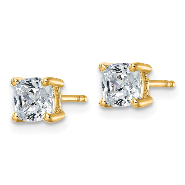 Shop Exclusive 14K Yellow Gold 1.5 ct Cushion Cut Diamond Stud Earrings-2