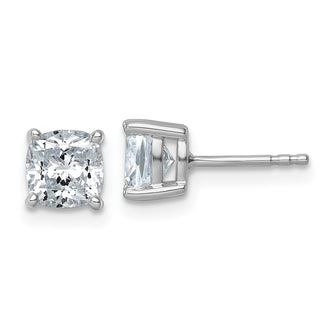 Shop Stylish 14K White Gold Cushion Cut Diamond Stud Earrings - 2 Carat Value