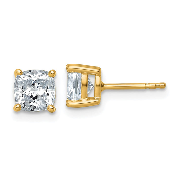 Buy Stylish 14K Gold 2 Carat Lab-Grown Diamond Cushion Cut Earrings-1