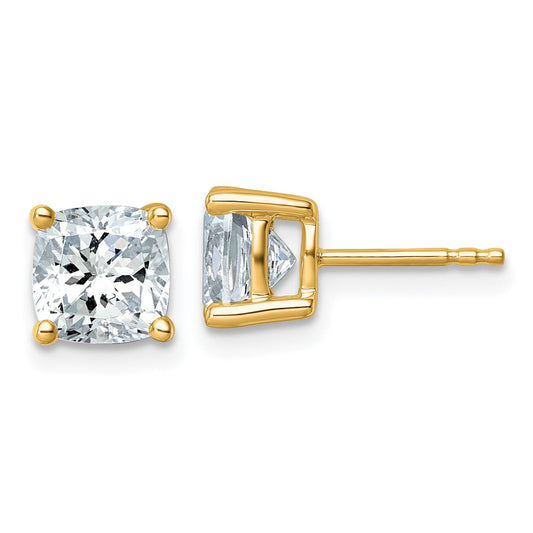 Buy Exclusive 14K Gold 3 Carat Lab-Grown Diamond Cushion Cut Stud Earrings