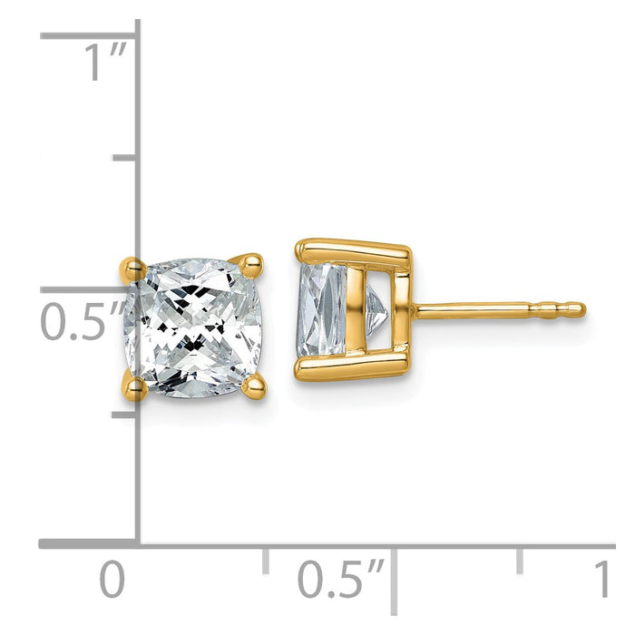 Shop Exclusive 14K Yellow Gold 4 Carat Lab-Grown Diamond Stud Earrings - Stylish Clarity & Color!-4