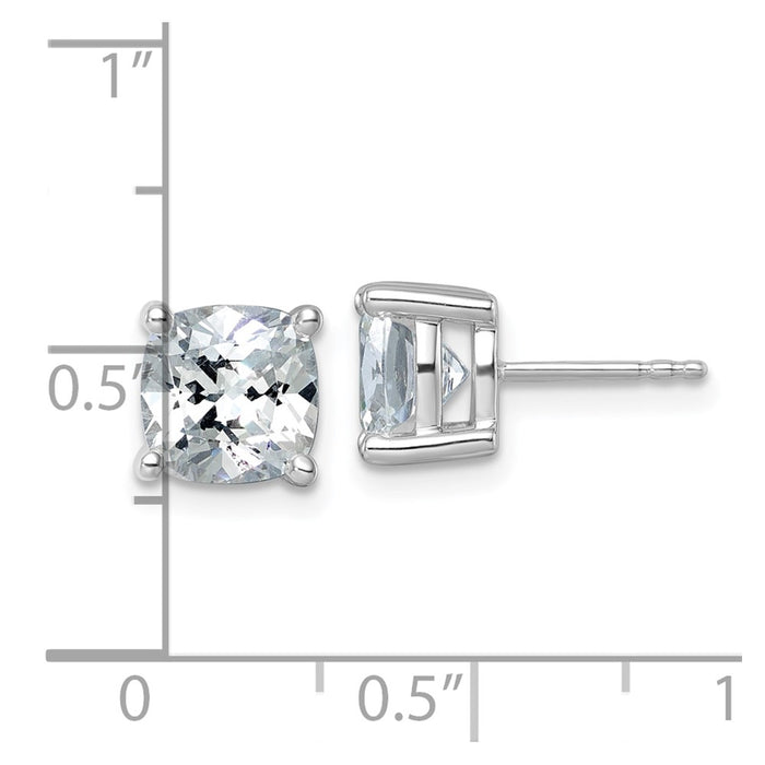 Shop Exclusive 5 ct Lab-Grown Diamond Cushion Cut Stud Earrings in 14K White Gold-4