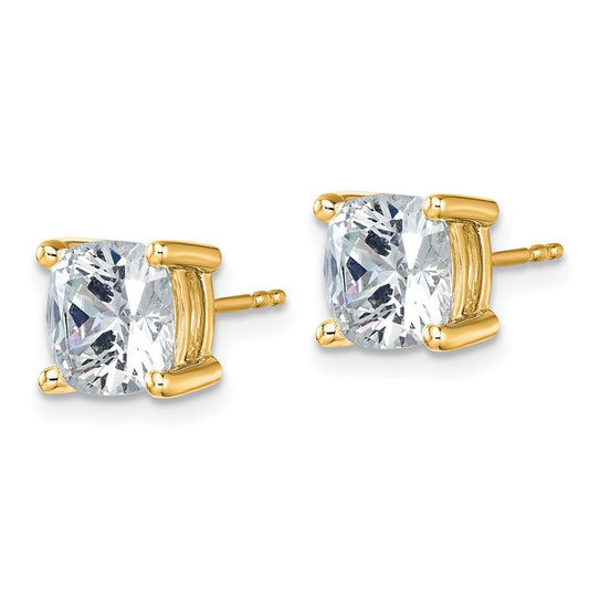Shop Exclusive 14K Gold 5 Carat Lab Grown Diamond Cushion Cut Stud Earrings - Luxury Design