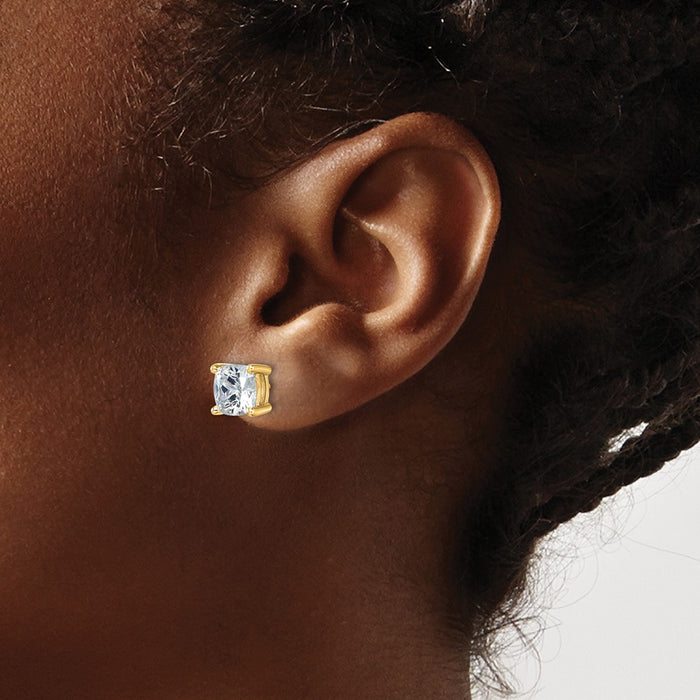 Exclusive 5 Carat Lab-Grown Diamond Cushion Cut 14K Gold Earrings - Stylish Value-3